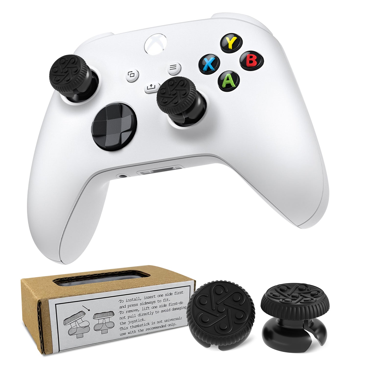 High-Rise Thumb Grips for Xbox Series S/X, One Controller and ROG Ally X, for FPS and Racing Games, 1 Pair