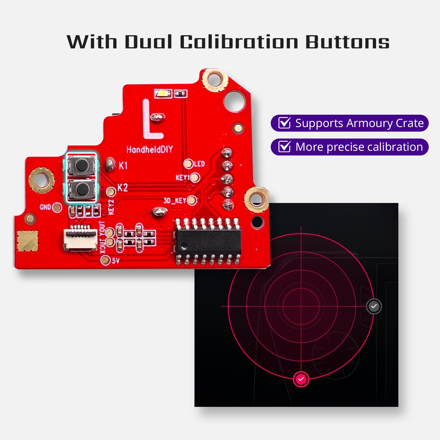 TMR Hall Effect Joystick for ROG Ally X, Tighter Version, with Calibration Tutorial, 1 Pair