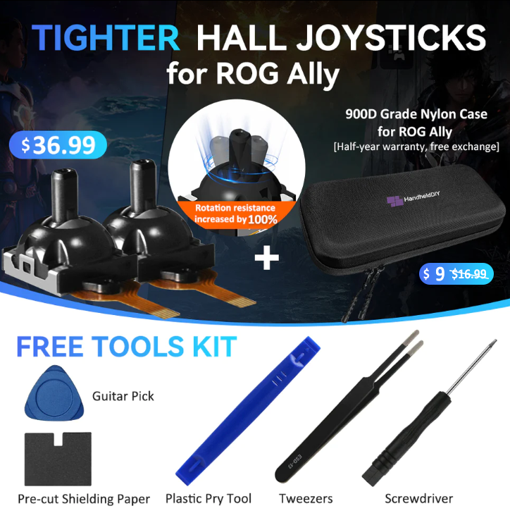 Hall Joystick for ROG Ally / X, with Free Tools Kit [Does Not Compromise the Eligibility for ROG ALLY's 1-year Warranty Service]