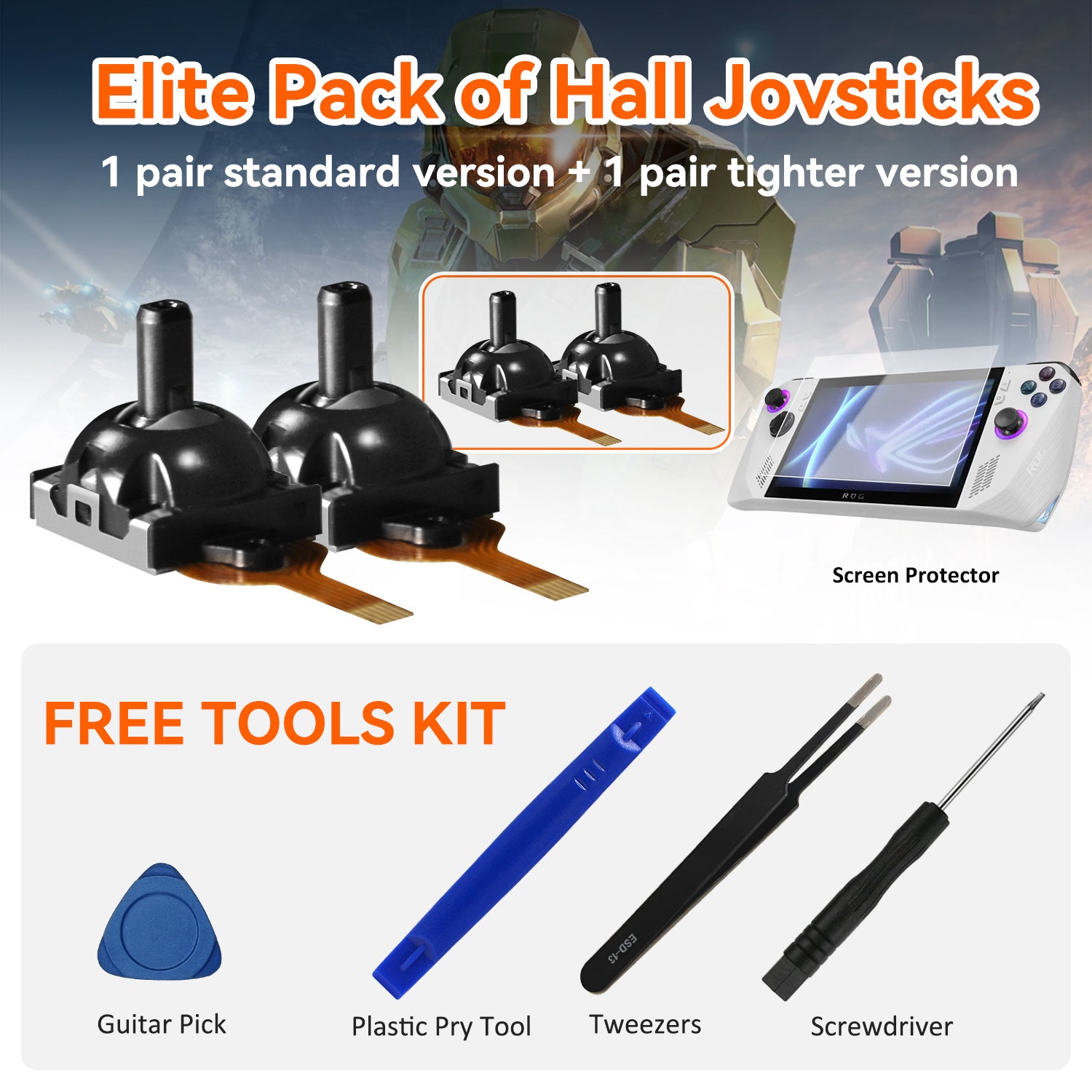 1 Pair Hall Joystick for ROG Ally/ ROG Ally X, with Free Tools Kit [Does Not Compromise the Eligibility for ROG ALLY's 1-year Warranty Service]