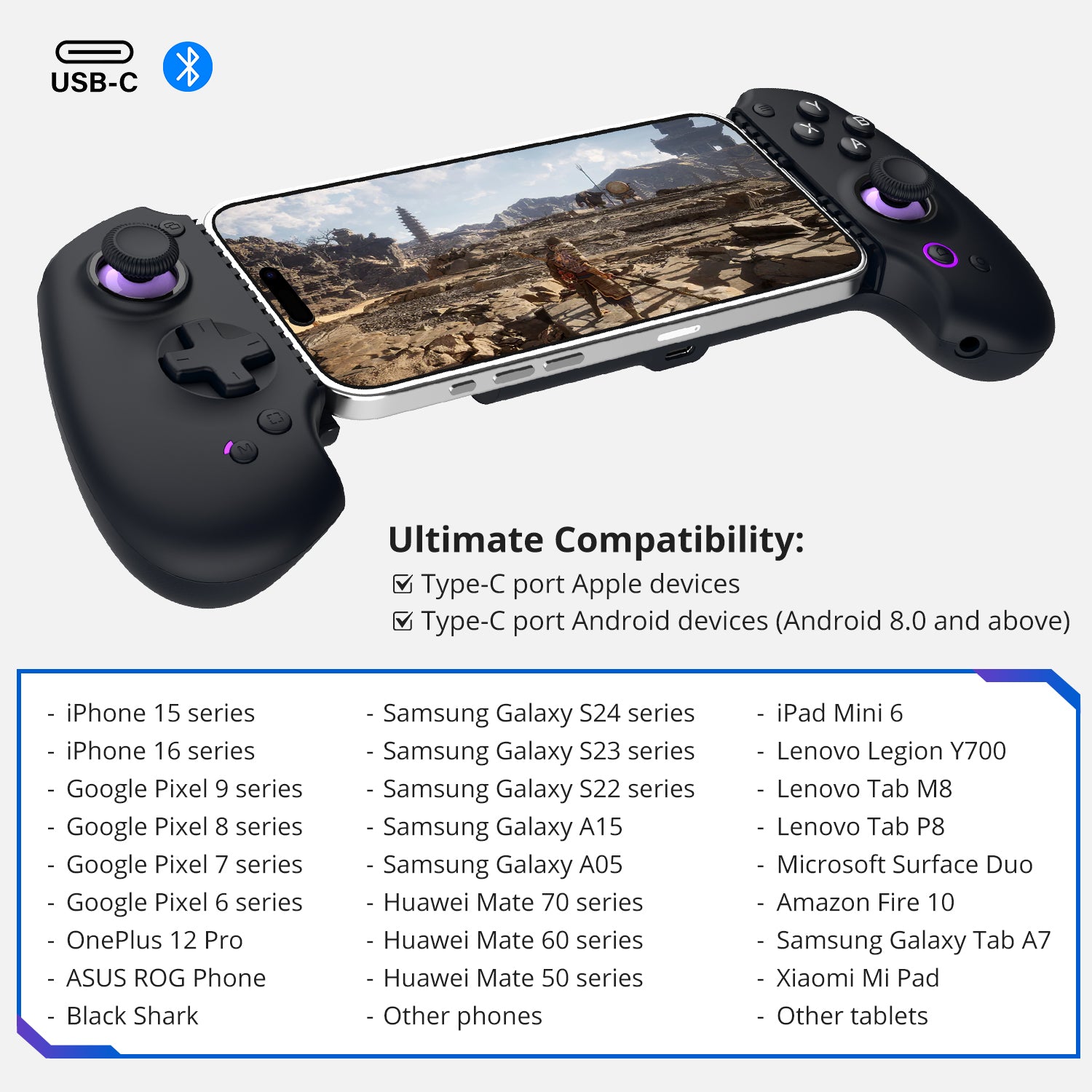 abxylute S9 Premium Mobile Controller, Type-C, Console-Quality, for iPhone and Android Phone