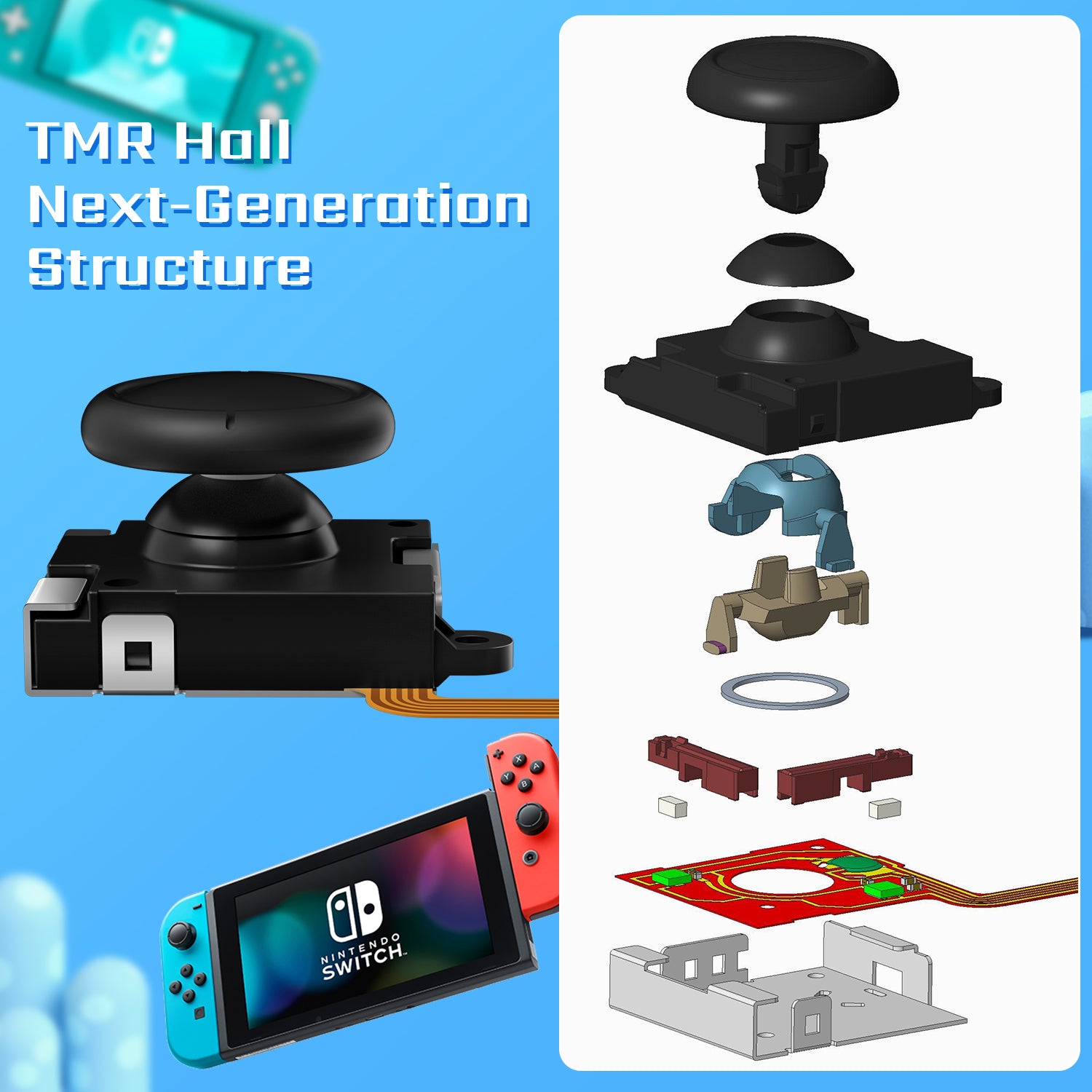 World's 1st TMR Hall Joystick for Nintendo Switch /Oled /Lite, with Tools [🔥Free Shipping🔥]