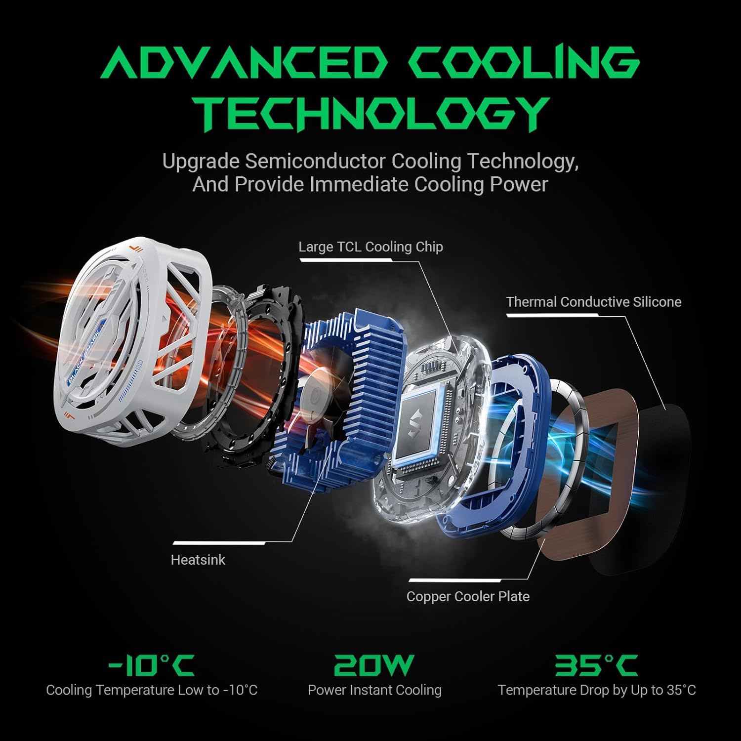 20W Cooling Fan for Gaming Handhelds