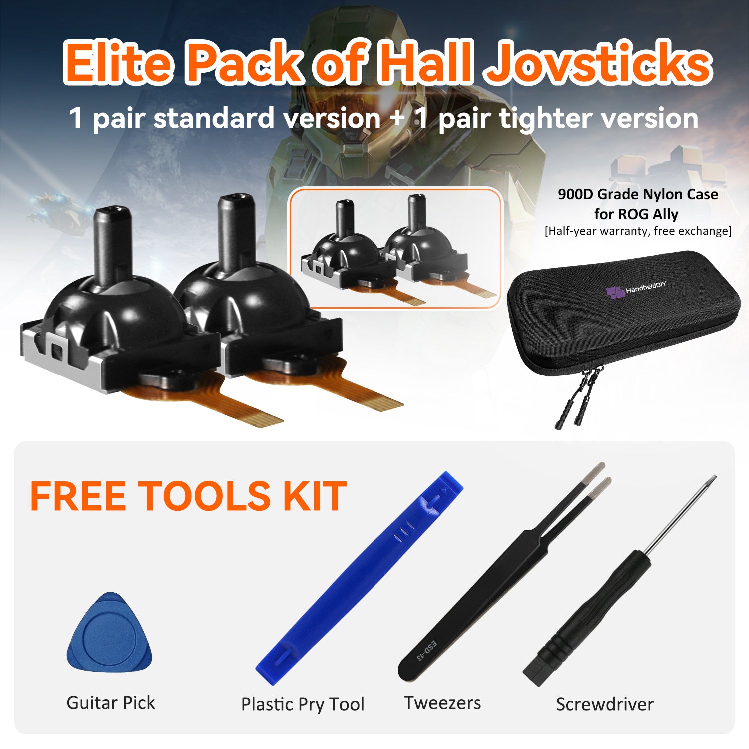 1 Pair Hall Joystick for ROG Ally/ ROG Ally X, with Free Tools Kit [Does Not Compromise the Eligibility for ROG ALLY's 1-year Warranty Service]