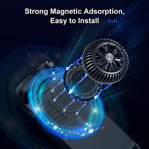 Save Your SD Card! ROG Ally Fan, Semiconductor Cooler with 7-Blade Fan and RGB Colourful Light, 3 Seconds Fast Cooling Magnetic Fan Cooler for Steam Deck, Switch, Tablet, Cellphones