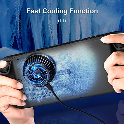 Save Your SD Card! ROG Ally Fan, Semiconductor Cooler with 7-Blade Fan and RGB Colourful Light, 3 Seconds Fast Cooling Magnetic Fan Cooler for Steam Deck, Switch, Tablet, Cellphones